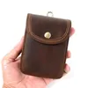 Véritable cuir petit sac de taille Vintage Mini portefeuille hommes femmes carte couverture changement sac à main clé organisateur femme de ménage étui à cigarettes 240126