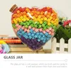 Storage Bottles Cereal Dry Food Jar Glass Bottle Heart Shaped Jars Candy Holder With Cork Stopper