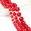 Löst ädelstenar 6 8 10mm Imitation Red Coral Natural Stone Facetterade pärlor olivformspärl för smycken DIY Making Armband Halsband