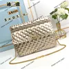 Top Designer Sac à main à bandoulière Nouvelle peau de mouton Diamond Grille Rivet Petit sac carré en cuir chaîne à main femme polyvalente grande capacité une épaule bandoulière