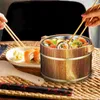 Set di stoviglie Botte di riso Botte di legno al vapore Big Eater Bucket Sushi Cooking Steamer Restaurant