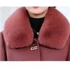 女性のトレンチコート2024ウールコート女性秋の冬、綿の厚い毛皮の襟5xlジャケットファッションマザーコスチューム