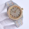 2024 Diamonds Watch Mens الساعات الميكانيكية الأوتوماتيكية 41 ملم مع الصلب المرصع بالألماس 904L SAPPHIRE LISTWATCH MONTRE DE LUXE