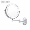 Miroirs Miroir de maquillage à lumière LED grossissant de 8 ", grossissement 10x, écran tactile pliable, salle de bain, rasage, miroir éclairé mural