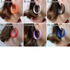 Hoop Earrings Candy Multi-Color Personality Fashion Wide Arc Exaggerated Temperament Big Circle Party Friends Birthday Gifts