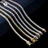 Billigaste pris Hip Hop Iced Out Jewelry Factory Brass Cooper Prong Set CZ Crystal Zirconia Diamond Tennis Chain Necklace