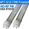 NO-RF RM Driver T8 LED 4FT Tube Light Bulbs 4 Rows Ballast Bypass Fluorescent Replacement, 6500K 72W,Milky Cover Dual-end Powered Ballast Bypas usastock