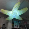 wholesale High quality Romantic LED lighting 1.5/2/3 meters dia inflatable starfish marine animal seafood customized hanging decorative for wedding ,event,party