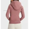 Lulus Yoga Womens Define Yoga Hoodieworkout Спортивное пальто Куртка Scuba Fiess High Street Sports Быстросохнущая спортивная одежда Верх Однотонные топы на молнии A39N CCSB