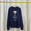 2024 Nowy jesień zimowy bawełniany swetr mody mody skoczek top męski polo polo niedźwiedzie wełniane swetry homme pullovers