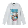 Heyhenry Sailor Group Photo Lettersed Print Trendy Brand Round Neck Hong Kong Flavory Bersatile Couple Sweetheart Trend