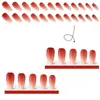 False Nails 1 Set Wine Red Glitter Wearable Nail Art Pieces Färdig avtagbar tryck på