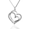 gift White Gold White crystal jewelry Necklace for women DGN498 Heart 18K gold gem Pendant Necklaces with chains229i