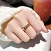 Moda feminina 18k banhado a ouro diamante anéis de casamento atacado personalizado zircônia cúbica anéis de aço inoxidável