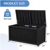 Homguava 200Gallon Large Storage Deck Boxes Outdoor Box Bench Waterproof Pool Patio Resin Bin Chest Outside 240125