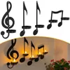 4Pcs Music Note Candle Holder Musical Wall Sconce Vintage Art Iron Holders Decoration Hanger Signs Home Decor 240125