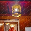 Hängslampor fågelbur ljuskrona te rum restaurang gångpaviljong kinesisk en-huvud bambukonst