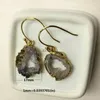 Stud Natural Onyx Irregular quartz earrings Multi Colorful Slice Agat Crystal Stone DIY Fit charm jewelrys wholesale YQ240129