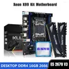 마더 보드 kllisre X99 마더 보드 콤보 키트 세트 LGA 2011-3 XEON E5 2670 V3 CPU DDR4 16GB (2PCS 8G) 2666MHz 데스크탑 메모리