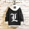 Anime Death New Note Kurtka Kostium dżinsy Halloween Czarny Yagami Light Cosplay Denim Fashion Autumn Spring Hooded Empear Casual Fashion 766