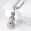 Pendant Necklaces Christmas Gift Iced Out Cubic Zirconia Snowman Stainless Steel Braided Chain Necklace Kalung HipHop Jewelry227C