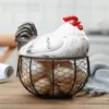 Porte-oeufs en céramique Fil de poulet Panier à oeufs Panier de fruits Collection Céramique Poule Oraments Décoration Cuisine Rangement 19CMX22CM T20062178