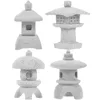 Decorazioni da giardino 4 pezzi Mini Pagoda Statua Lanterna in arenaria giapponese Bonsai Micro Decorazione paesaggistica