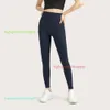 AL Damen-Yogahose, Push-Ups, Fitness-Leggings, weiche hohe Taille, Hüftlift, elastische T-Linie, Sporthose mit Logo