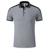 Polos masculinos 2024 verão moda gelo-seda respirável casais negócios inteligentes curto contraste cor diário masculino feminino polo camisa