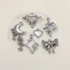 Takılar 1pcs Moda Y2K Tatlı Yıldız Ay Bow Kalp Gümüş Renk Kolye Mücevher Yapma Bilezik Kolye Boncuk Zinciri DIY Aksesuarları