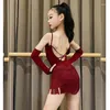 Stage Wear Latin Dance Apparel 2024 Skirt Autumn And Winter Network Red Training Suit Girls' High End Tassel Set