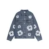 Womens Men's floral pattern Jackets Denim denims Coat Wash Blue Designer Womens Button Letters Shirts Woman Tears Designer Jackets