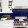壁紙のピールとスティックスのレンガスタイルの防水壁紙3D壁タイルブルーモザイクステッカーキッチンバックスプラッシュホーム装飾