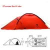 Tält och skyddsrum 2 Personer 4Seasons 20d Silicon Coated Tent Aluminium Rod Outdoor Camping 1 Hall 1 Room Rainproof med Snow Kirt Handing