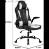 Autres meubles BestOffice PC Gaming Chair Bureau de bureau ergonomique avec support lombaire pour adultes femmes hommes (blanc) Q240129