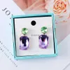 Stud Crystal Round Goutte d'eau Boucles d'oreilles géométriques Strass Femme Boucles d'oreilles Mode Bijoux de mariage Broncos Dropshipping 2022 YQ240129