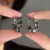 2023 New Trend Unique Design Black Heart Zirconia Ring Earrings Women's Elegant Exquisite Light Luxury Jewelry Party Premium Gifts 240129