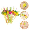 Disposable Cups Straws Hawaiian Drinking Honeycomb Tropical Fruit Cold Drinks Drink Plastic Beverage