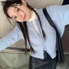 WTEMPO printemps automne femmes coréen col rond tricoté Cardigans mode décontracté lâche polyvalent court pull avec fermeture éclair manteaux en gros 240122