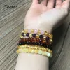 Brins yooowei 6 couleurs bracelet d'ambre naturel / cheville cadeau femmes bracelet ambré baltique petites perles bébé dentition bijoux personnalisé en gros