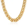 Thick Chain Necklace Blogger Punk Gold Plated Alloy Cuban Chain Necklace Women's Creative Metal Neckchain