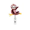 Badge Wholesale Sloth Keychain Desk Accessories Retractable Pull Cartoon ID Badges Holder with Clip Office Supplies S