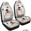 Car Seat Covers Car Seat Ers Ers Coton De Tear Dog Print Set 2 Pc Accessories Er Drop Delivery Mobiles Motorcycles Interior Automobile Dh3Pt