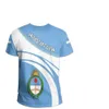 Camisetas masculinas Camisetas masculinas argentinas Camisetas de manga curta com bandeira nacional 3D Camisetas da moda da cidade Camisetas de futebol Argentina