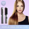 Endireadores 4000mAh Peixe sem fio Endurecedor Com a tela LED Brush Smoothing Hair Styling Appliance Crimper 240119