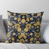 Travesseiro azul marinho turquesa creme mostarda amarelo escuro padrão floral lance s para sofá decorativo