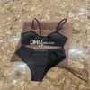 Summer Beach Bikinis Två pris Svart badkläder lyxigt tryckt baddräktdesigner Låg midja baddräkter bh -trosor Wetsuits