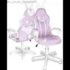 Autres meubles JOYFLY Chaise de jeu pour filles Kawaii Adultes Enfants Gamer Ordinateur PC ergonomique avec lombaire Su Q240129