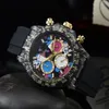 2022 hoge kwaliteit mannen luxe horloge zes steken alle wijzerplaten werken automatische quartz horloges europese topmerk chronograaf klok fashi205l
