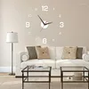 Wanduhren 1pc3D leuchtende Uhr rahmenlose Acryl DIY digitale Aufkleber stumm für Wohnzimmer Schlafzimmer Büro Dekor